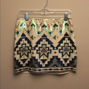 Express sequined mini skirt